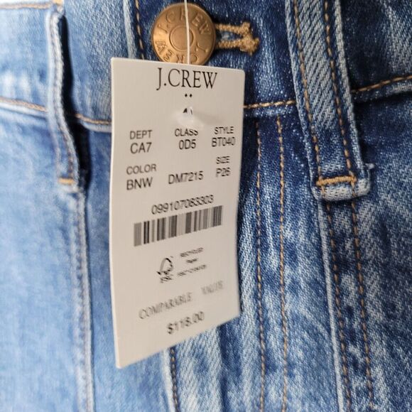 NWT J Crew Jeans Womens 26 Petite Blue Cropped Ankle Patch Pocket Utility BT040 - Picture 7 of 10